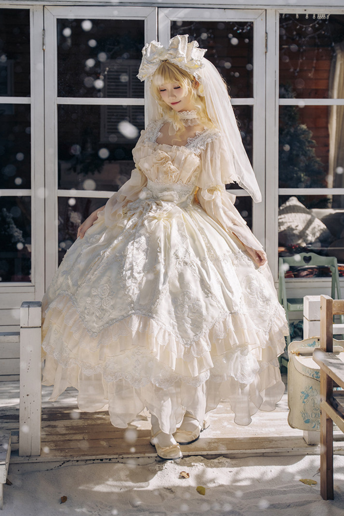 Fairy Princess Lolita Jumper Skirt + Hair Accessories + Sleeves