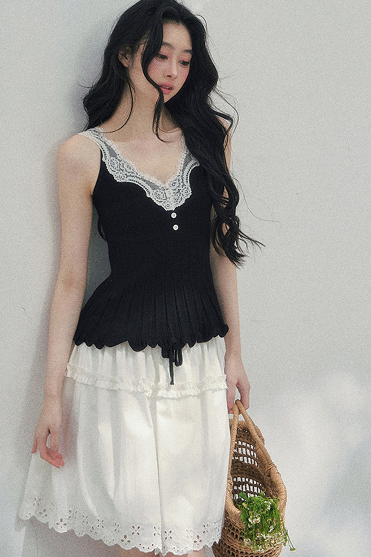 Lace Sweet Tiered Puffy Skirt