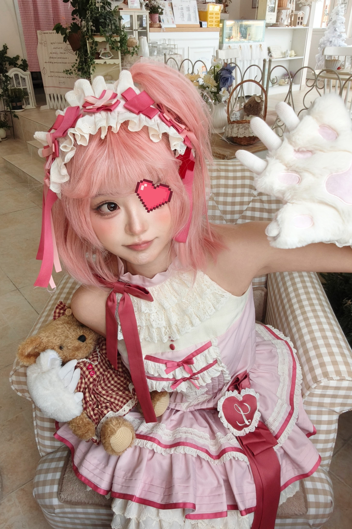 Scarlet Heartbeat Sleeveless Dress + Sleeves + Headband + Leg Warmers