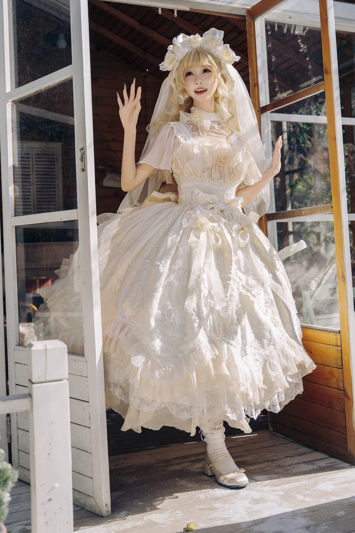 Fairy Princess Lolita Jumper Skirt + Hair Accessories + Sleeves