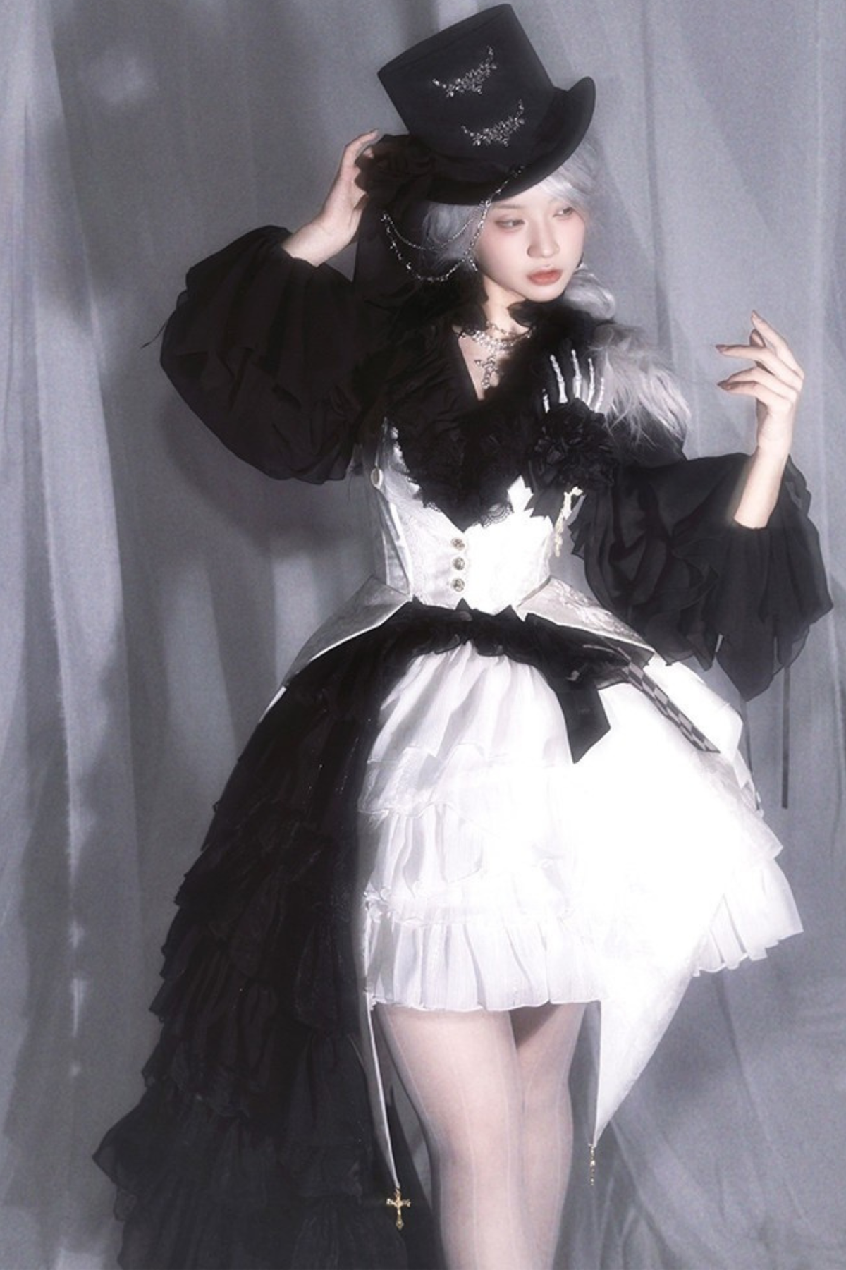 Fishbone Bustier Lolita Skirt + Shirt + Vest + Tail + Pants