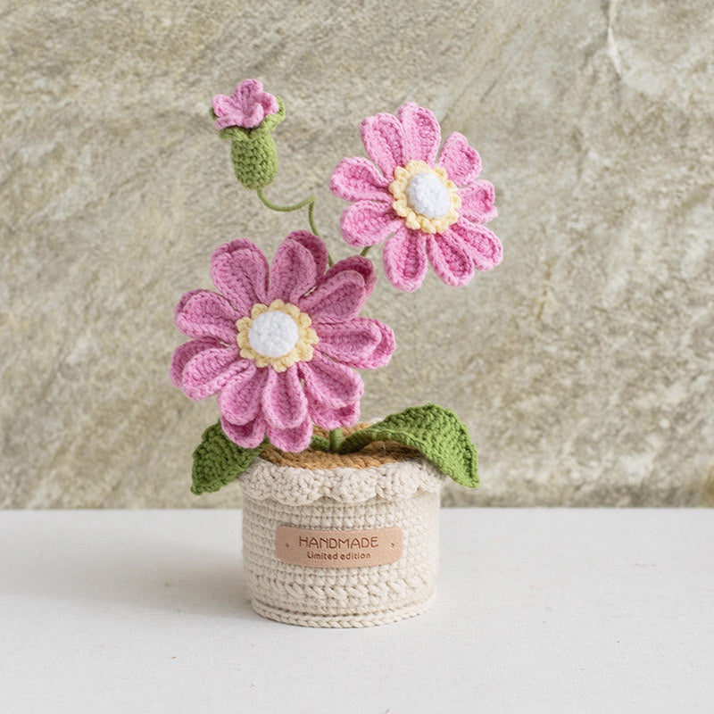 handmade wool crocheted simulated flowers