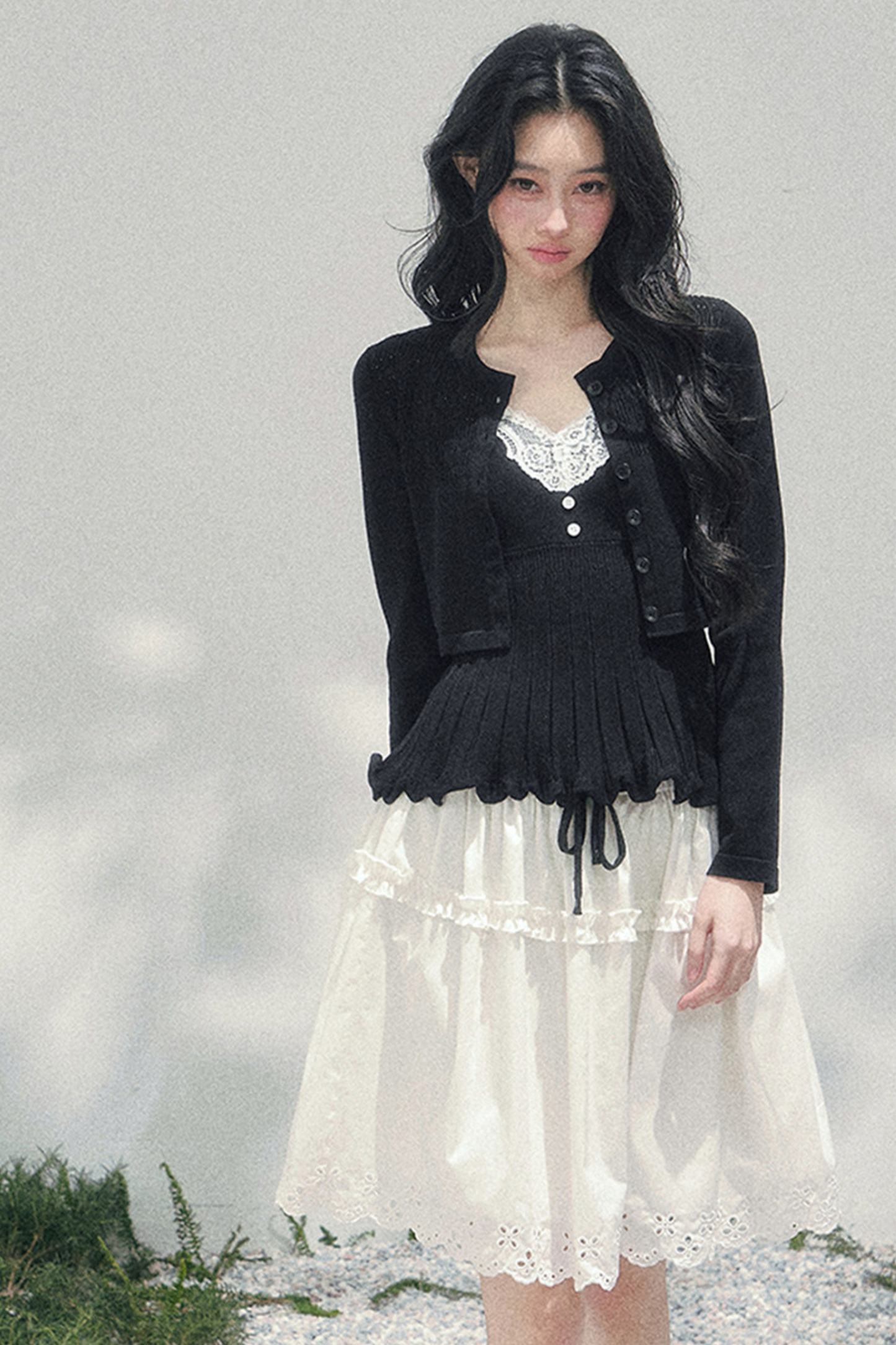 Lace Sweet Tiered Puffy Skirt