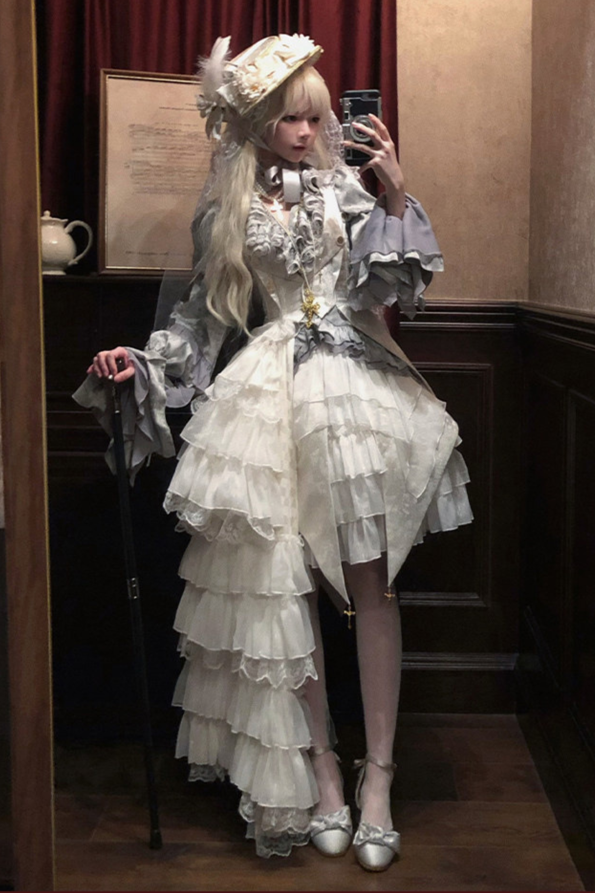 Fishbone Bustier Lolita Skirt + Shirt + Vest + Tail + Pants