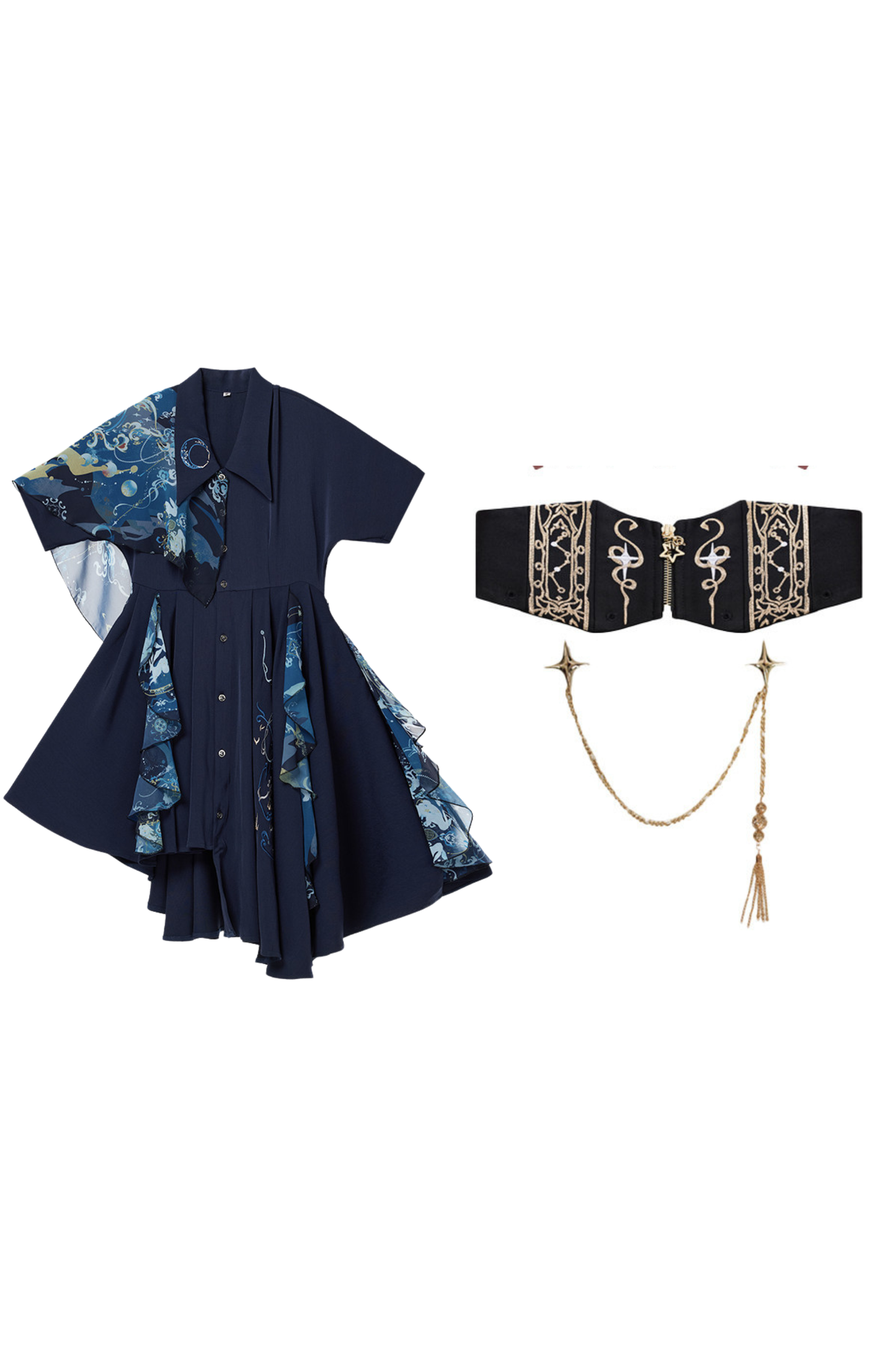 Chinese Embroidery Dress + Belt + Girdle