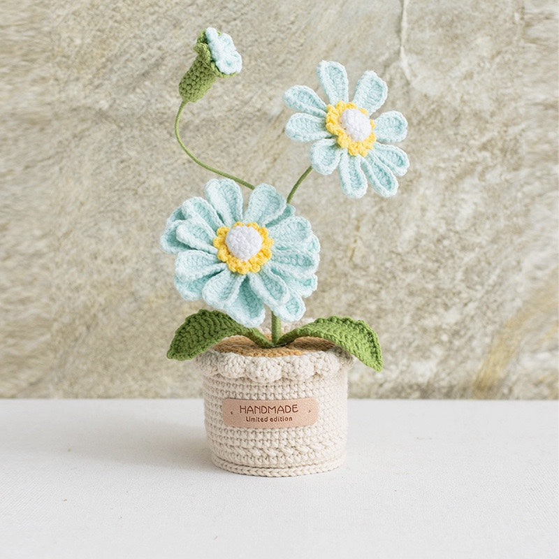 handmade wool crocheted simulated flowers