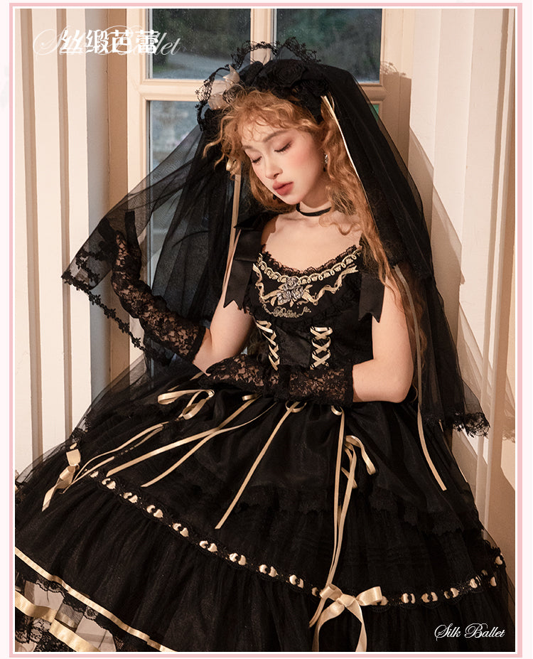 Silk Satin Ballet Lace Mesh Lolita Dress