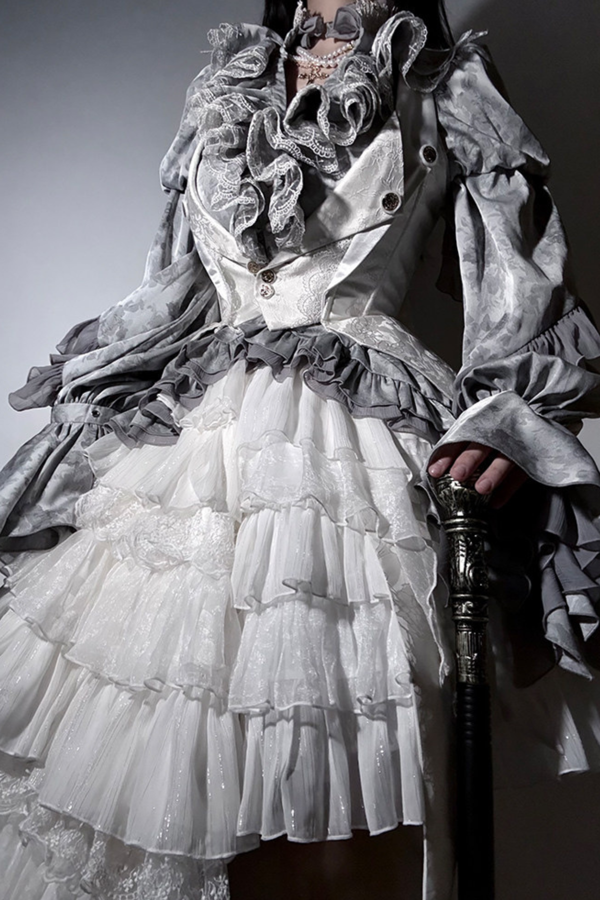 Fishbone Bustier Lolita Skirt + Shirt + Vest + Tail + Pants