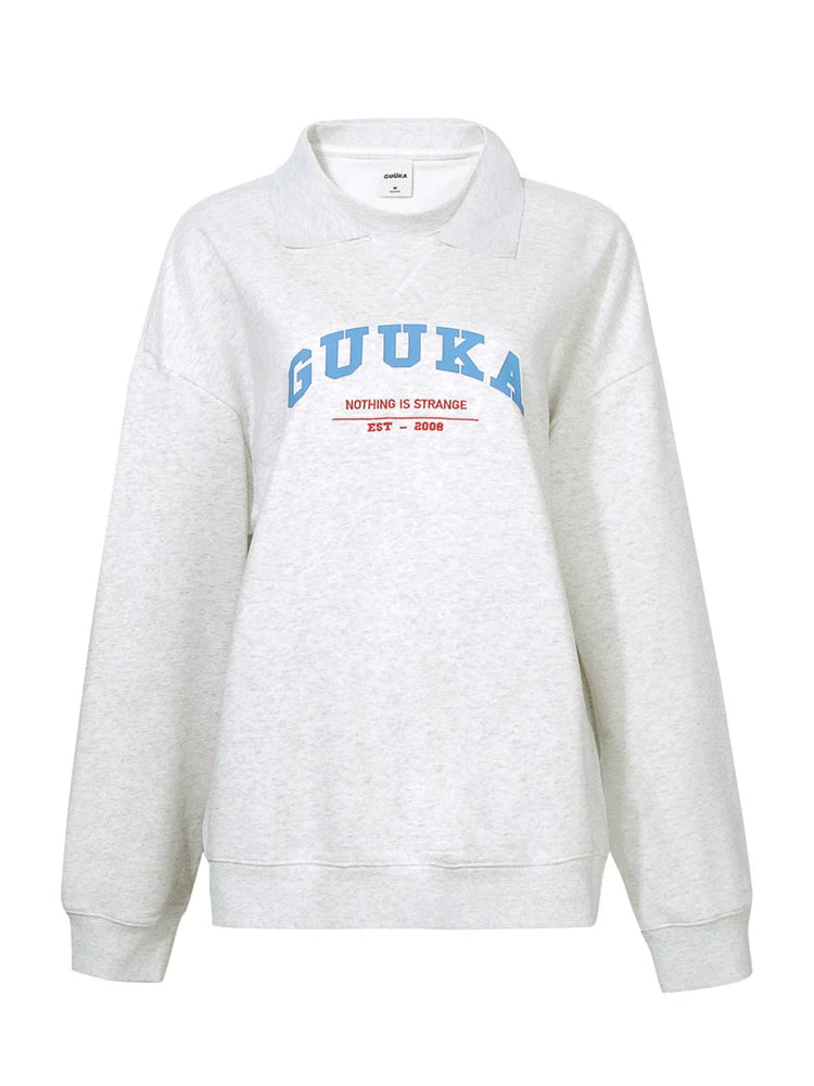 American Logo Sweatshirt Light Flower Grey (W7296) l