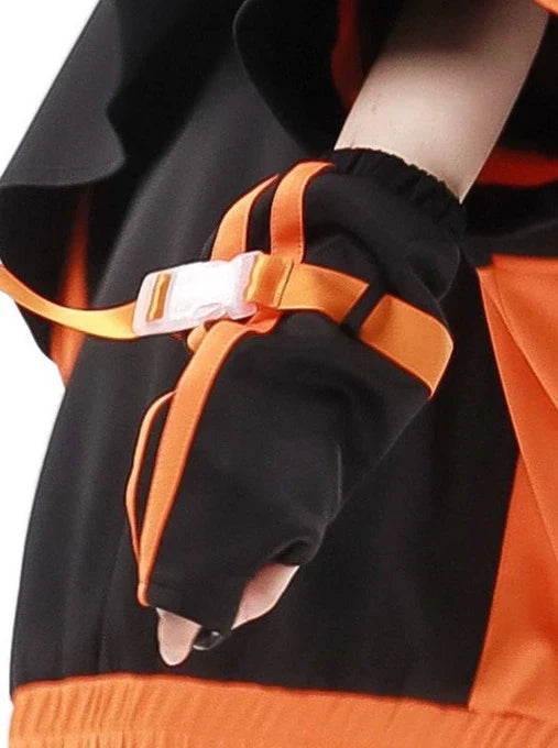 Sporty Cyber Subculture Complete Set Orange & Black Sleeves (One Size)