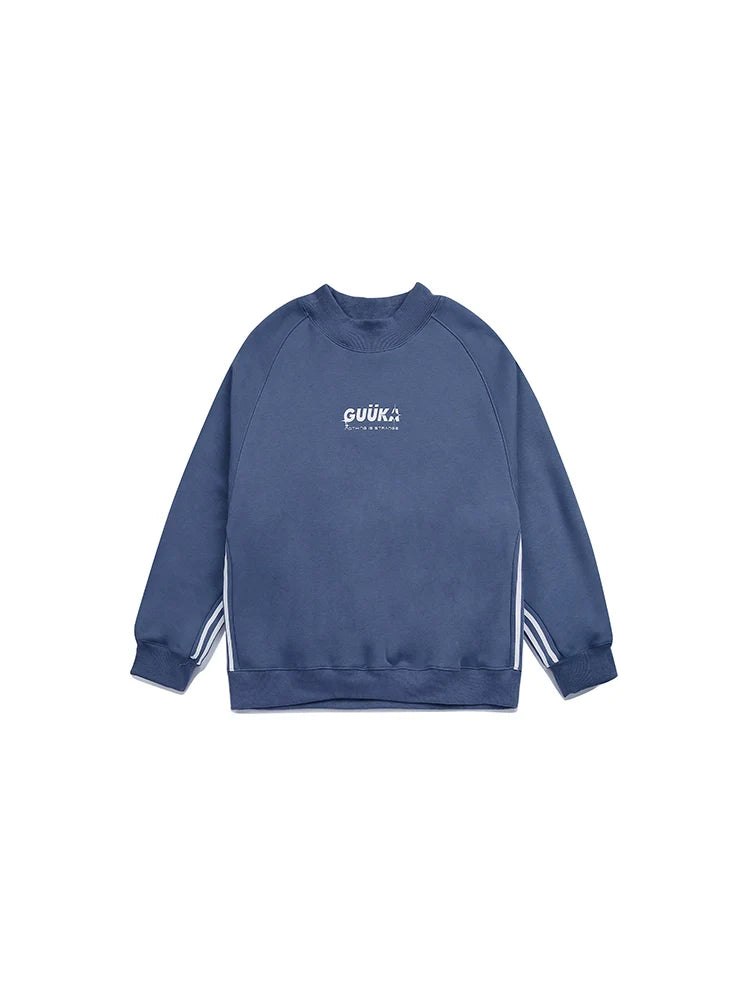 Unisex fog blue round neck sweatshirt