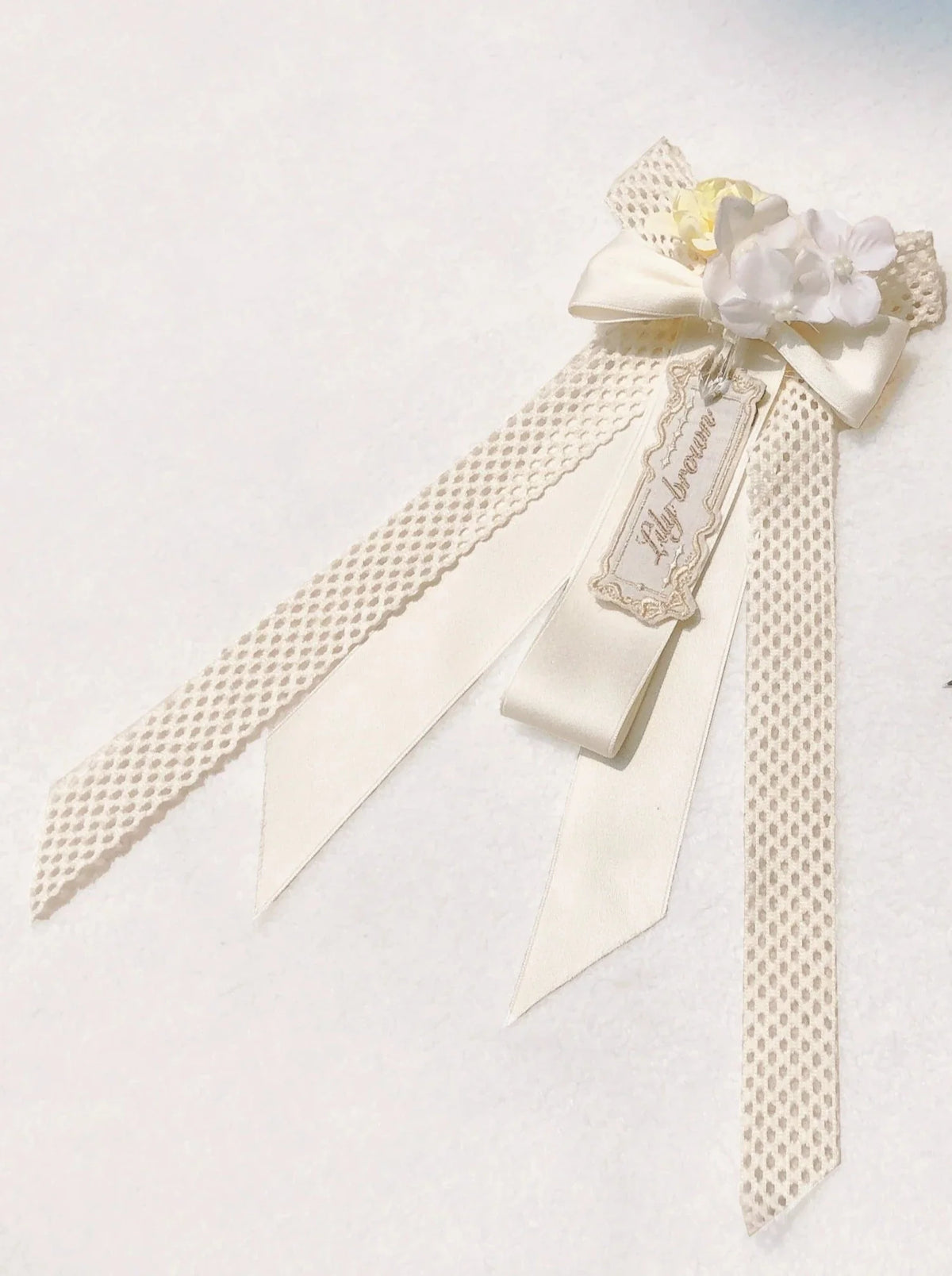 【Pre-order item】Retro Girly Yellow Dress + Apron + Ribbon Corsage (one size)