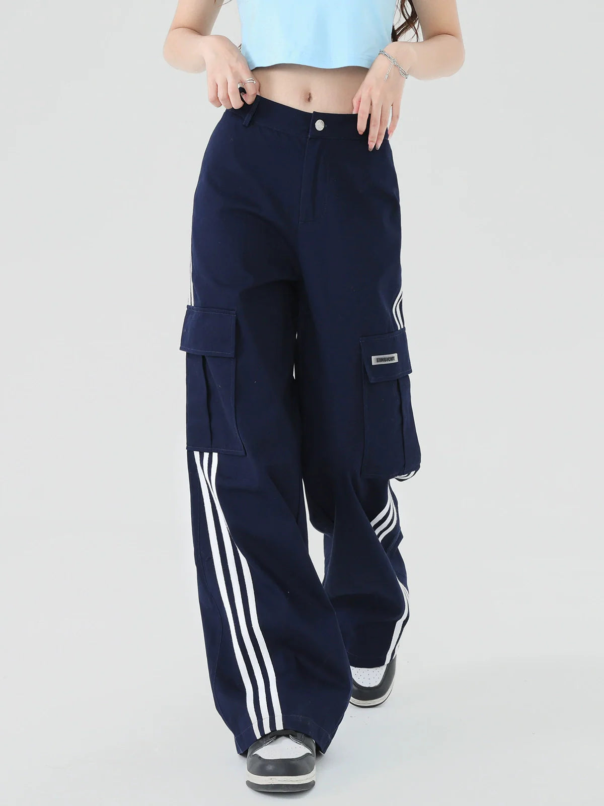 Border Style Straight Casual Pants