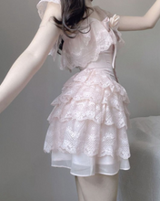 Load image into Gallery viewer, Sweet Flower Waist Slimming Cake Mini Coquette Dress
