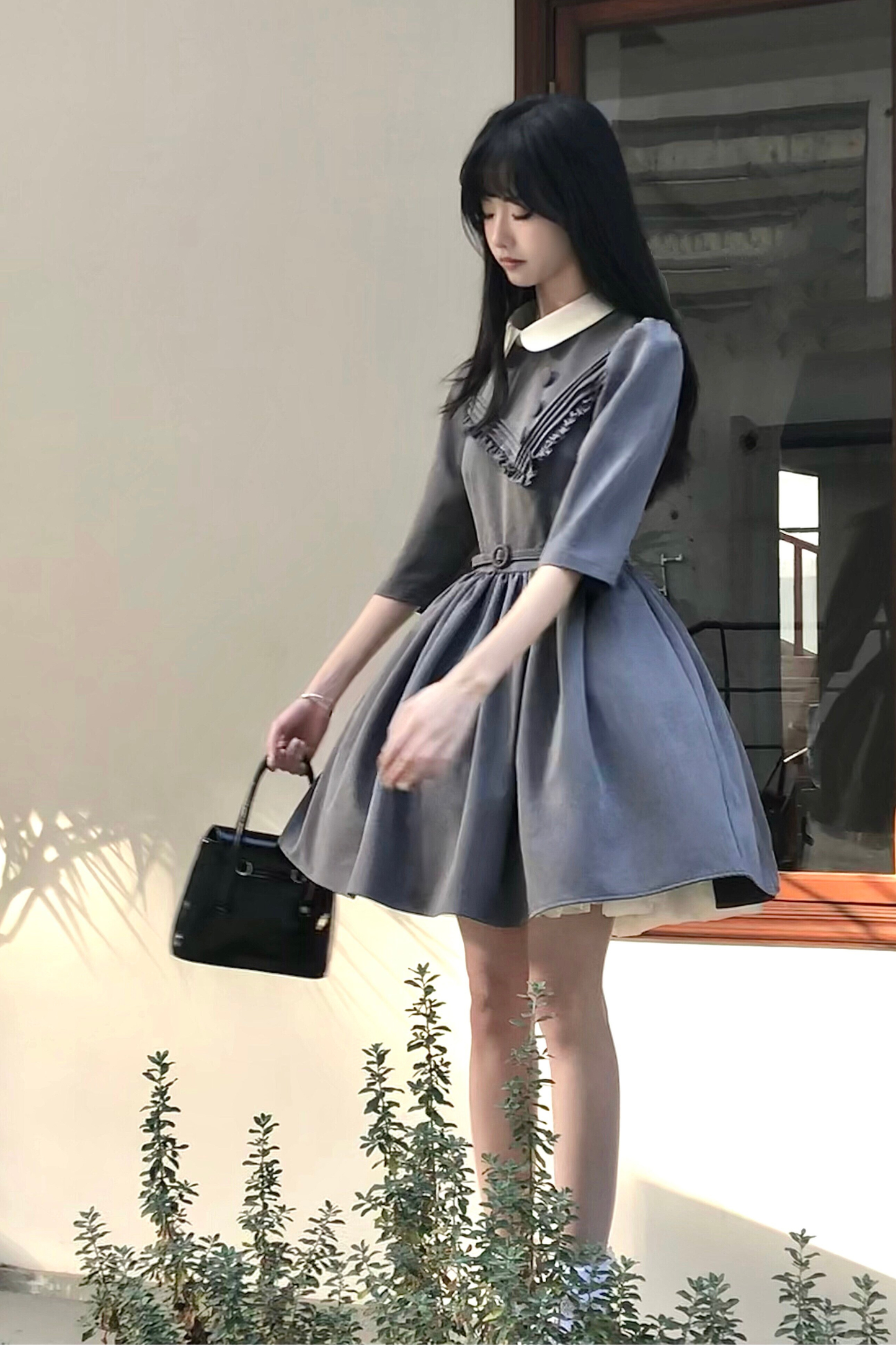 Retro Preppy Mid-Sleeve Lolita Dress