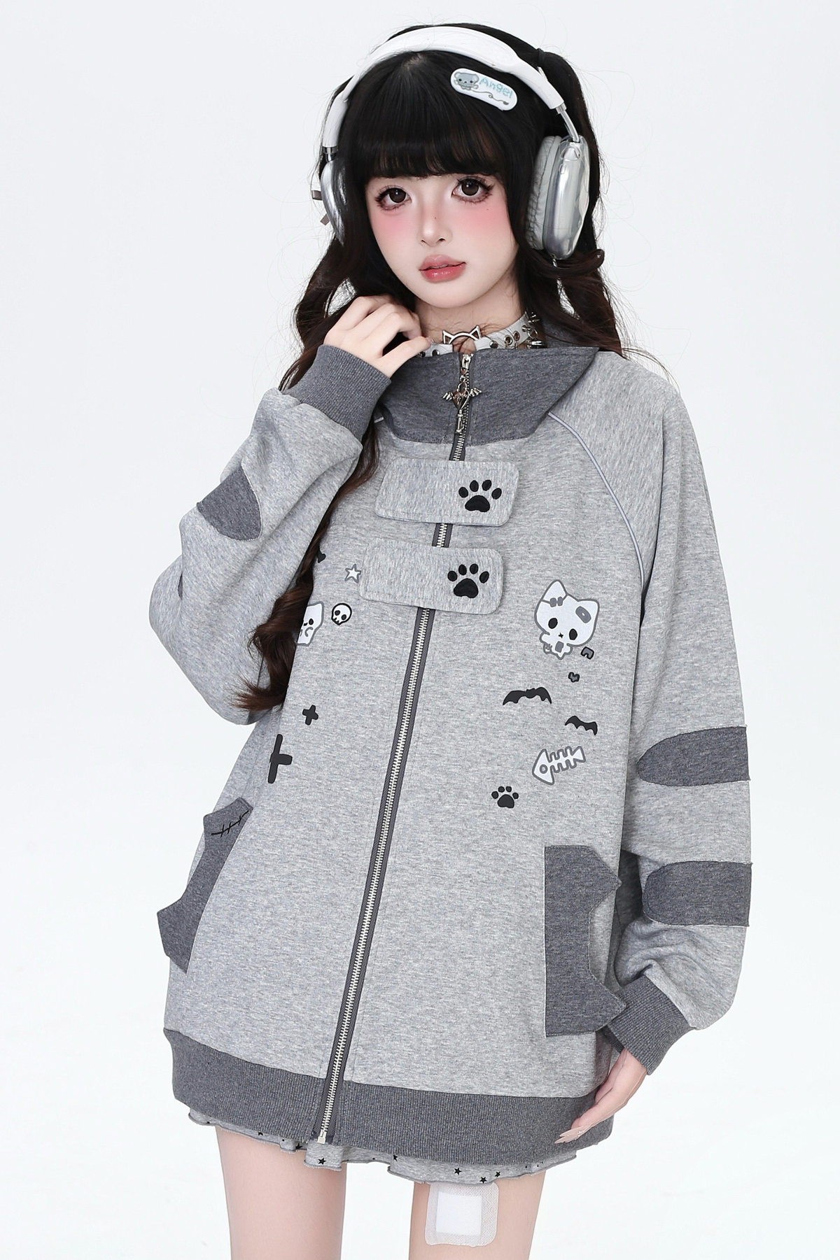 Cat Border Loose Star Jacket