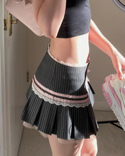 Load image into Gallery viewer, Bow Lace Retro Versatile A-line Skirt
