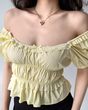 Load image into Gallery viewer, French Retro Puff Sleeve Lace Coquette Shirts
