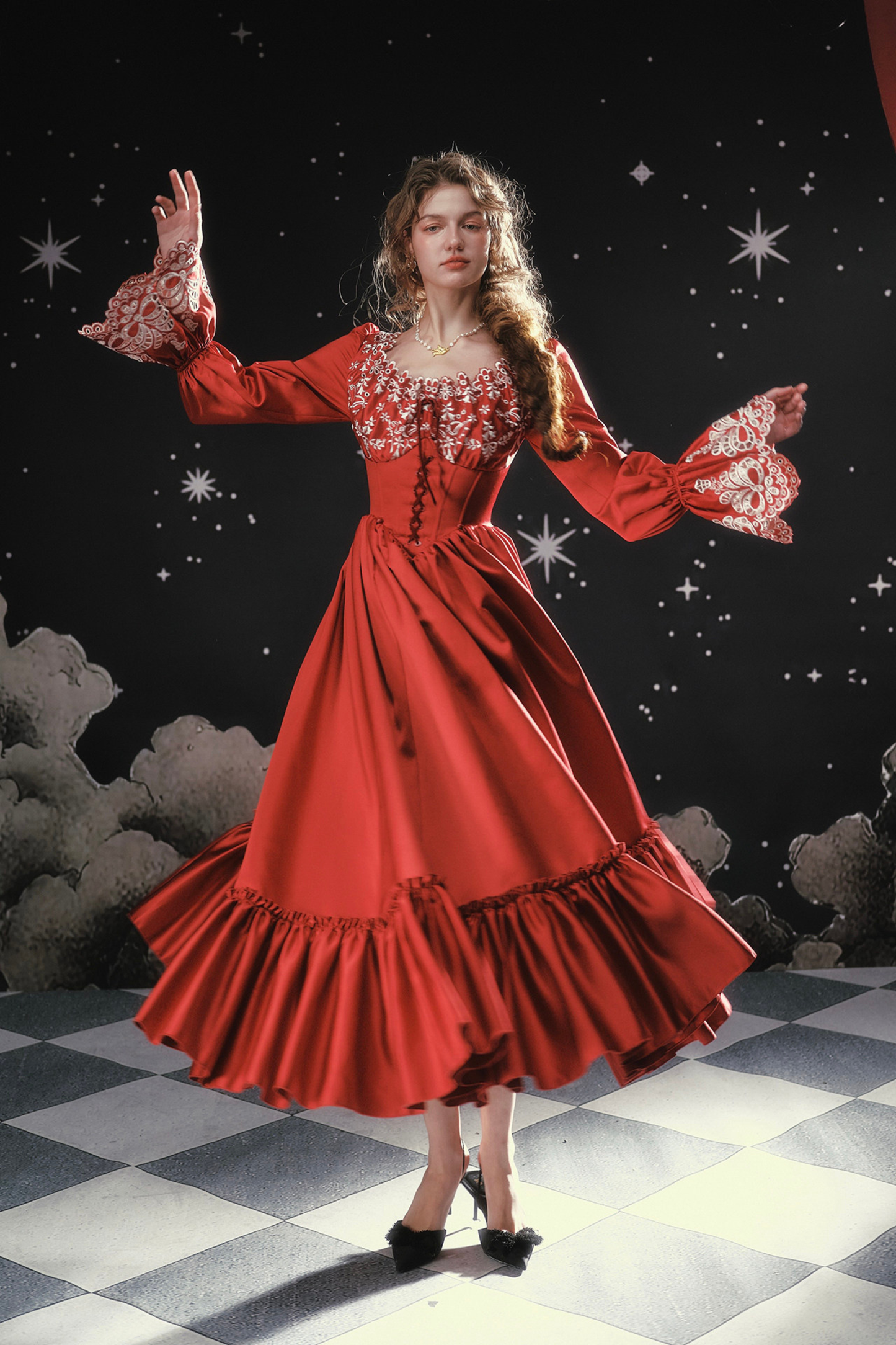 Retro Destiny Lace Maid French Dress