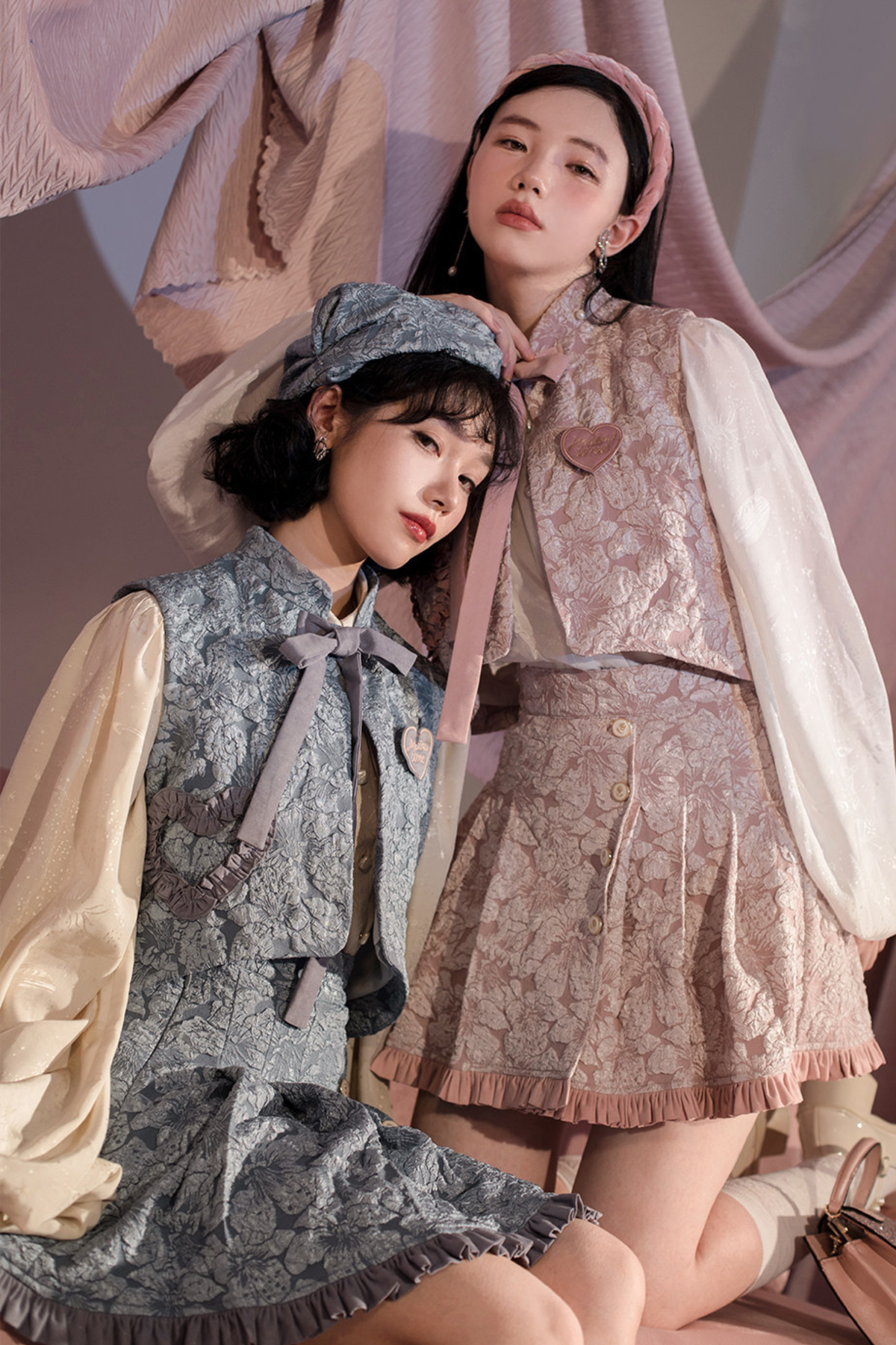 Golden Years Oil Painting Vest + Jacket + Skirt