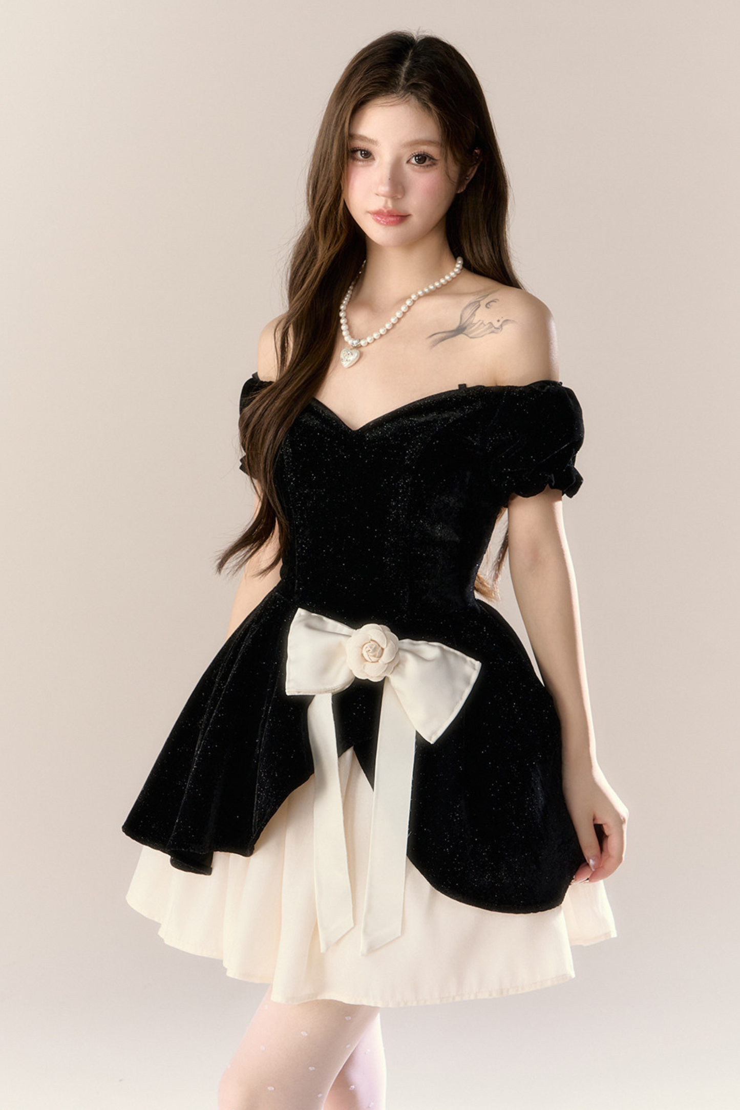 Velvet Chic Girly French Banquet Dress