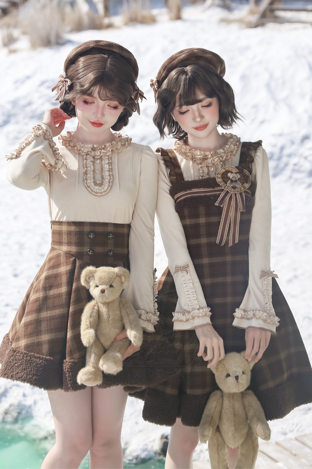 【February 28 Reservation Deadline】Doll Check Lolita Cape + Dress + Skirt + Tops