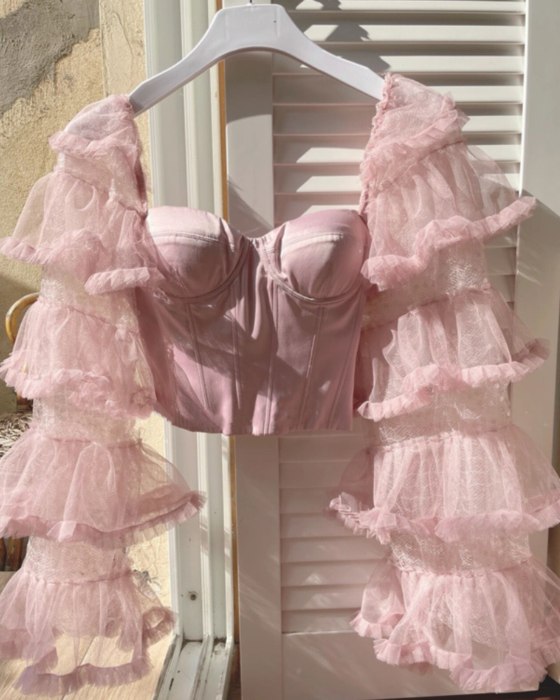 Tulle Tube Pink Corset Top