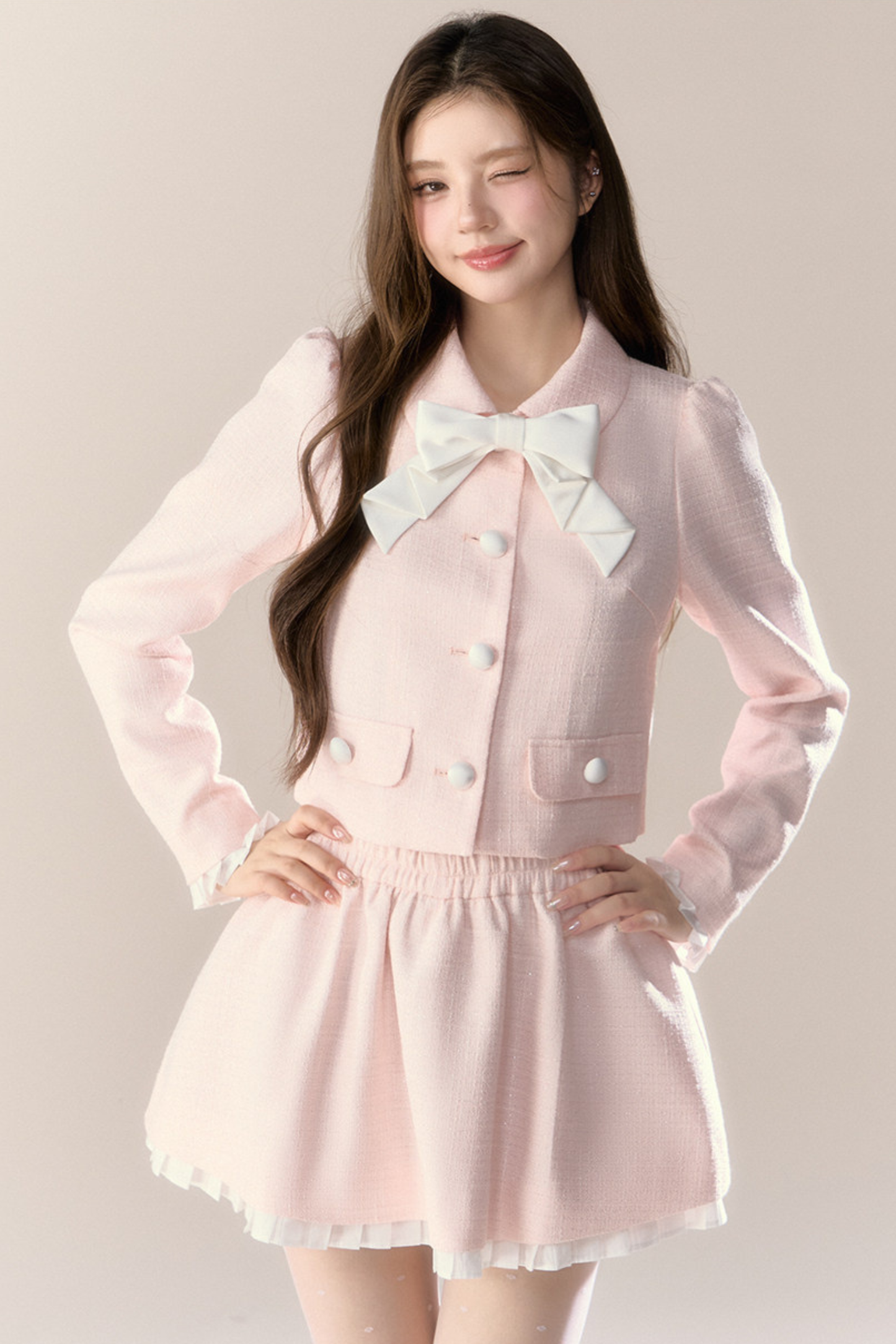 Sweet Girly Jacket + Flare Skirt