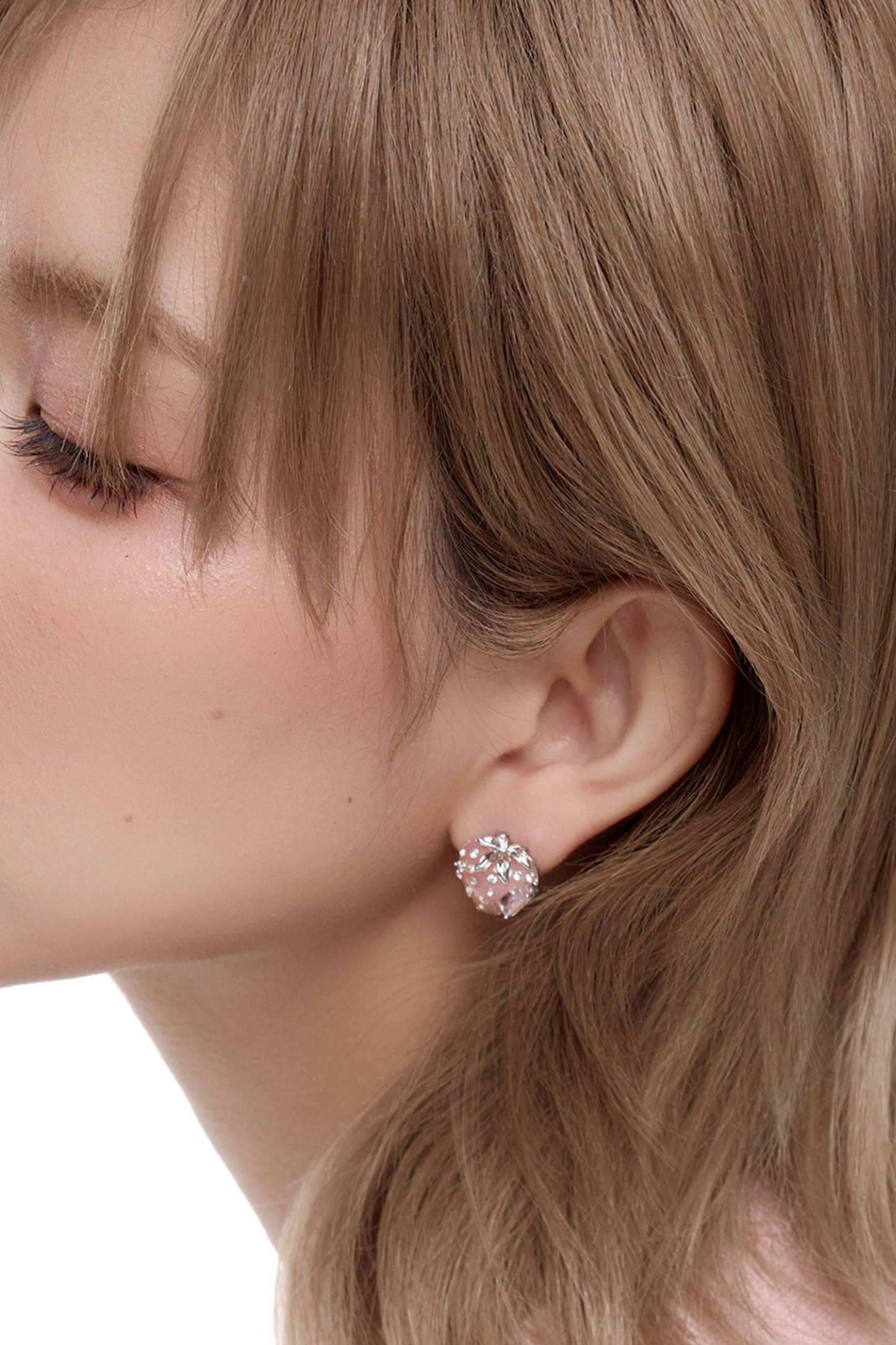 Sumiyaki Strawberry Zircon Earrings