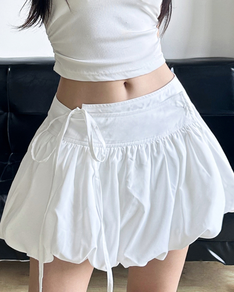 Asymmetrical V-waist Bud Skirt