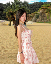 Load image into Gallery viewer, Cherry Blossom Waist Strap Suspender Coquette Dress
