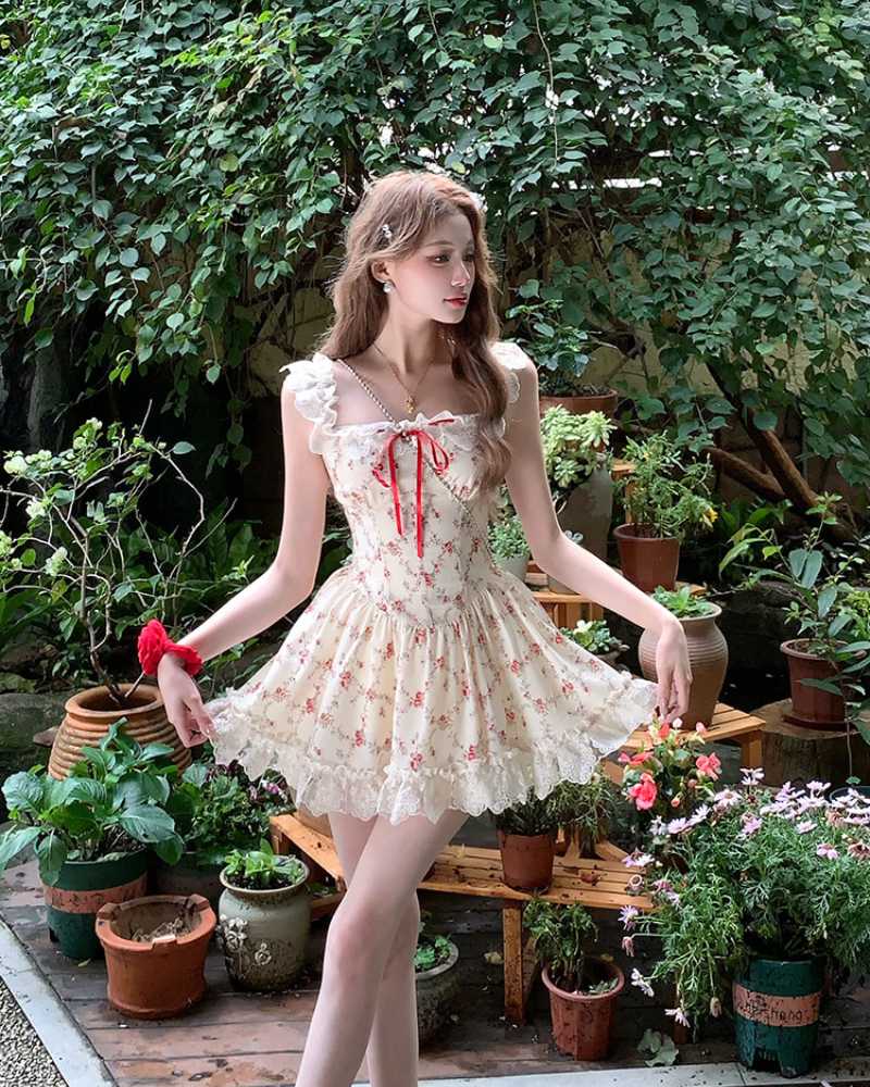 Floral Sweet First Love Summer Coquette Dress