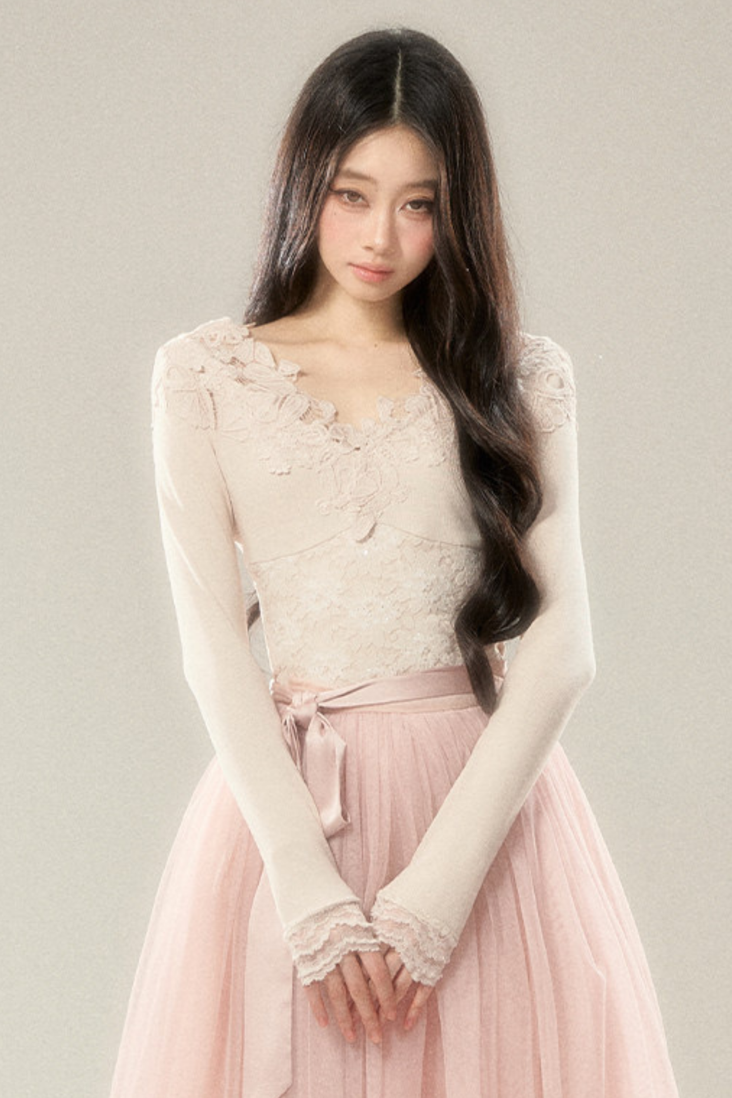 Noble French Lace Top + Flare Tulle Skirt