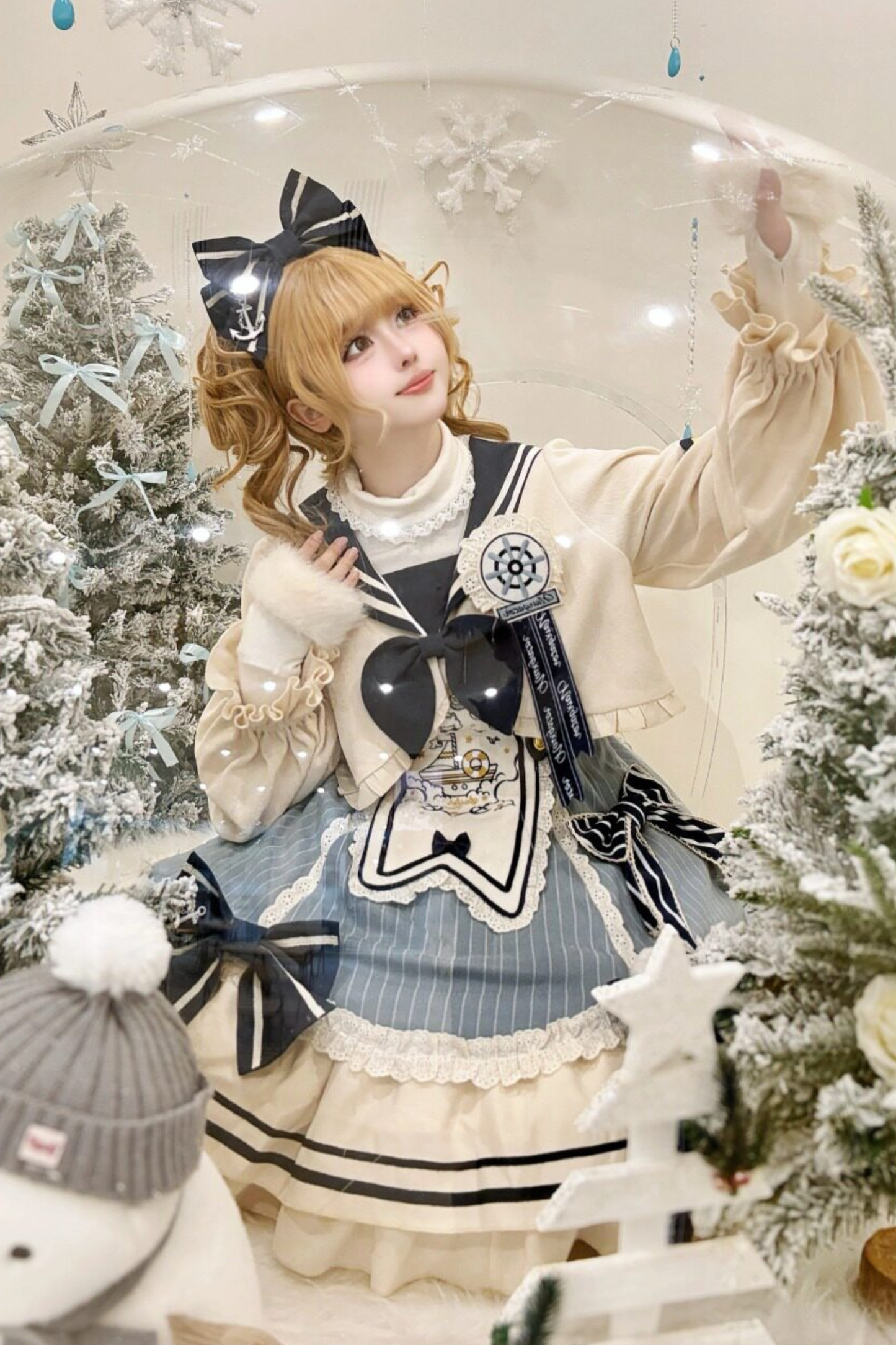 Candy Sailor Jacket + Jumper Skirt + Cat Hat + Headband