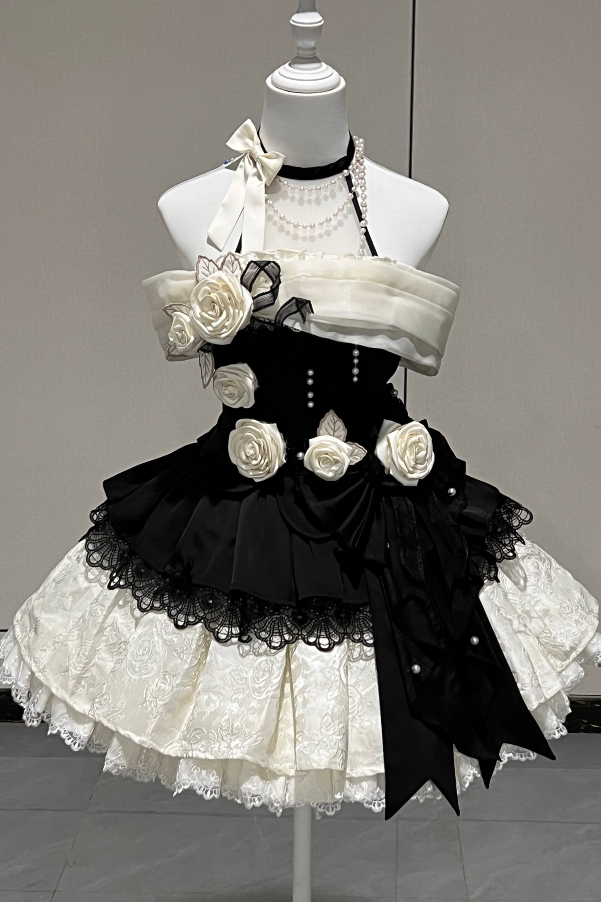 Night Venus Lolita Halterneck Top + Flare Skirt + Tight Skirt + Overlay Skirt + Hat + Tail