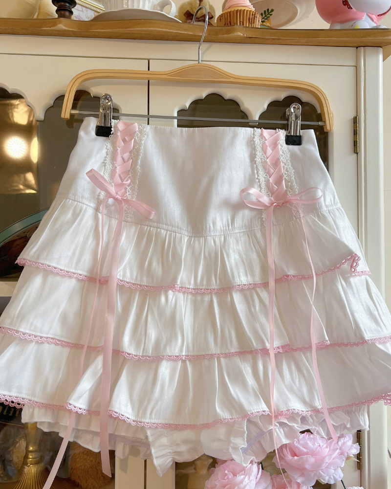 High-waisted Cake Slim Tutu Bow Skirt