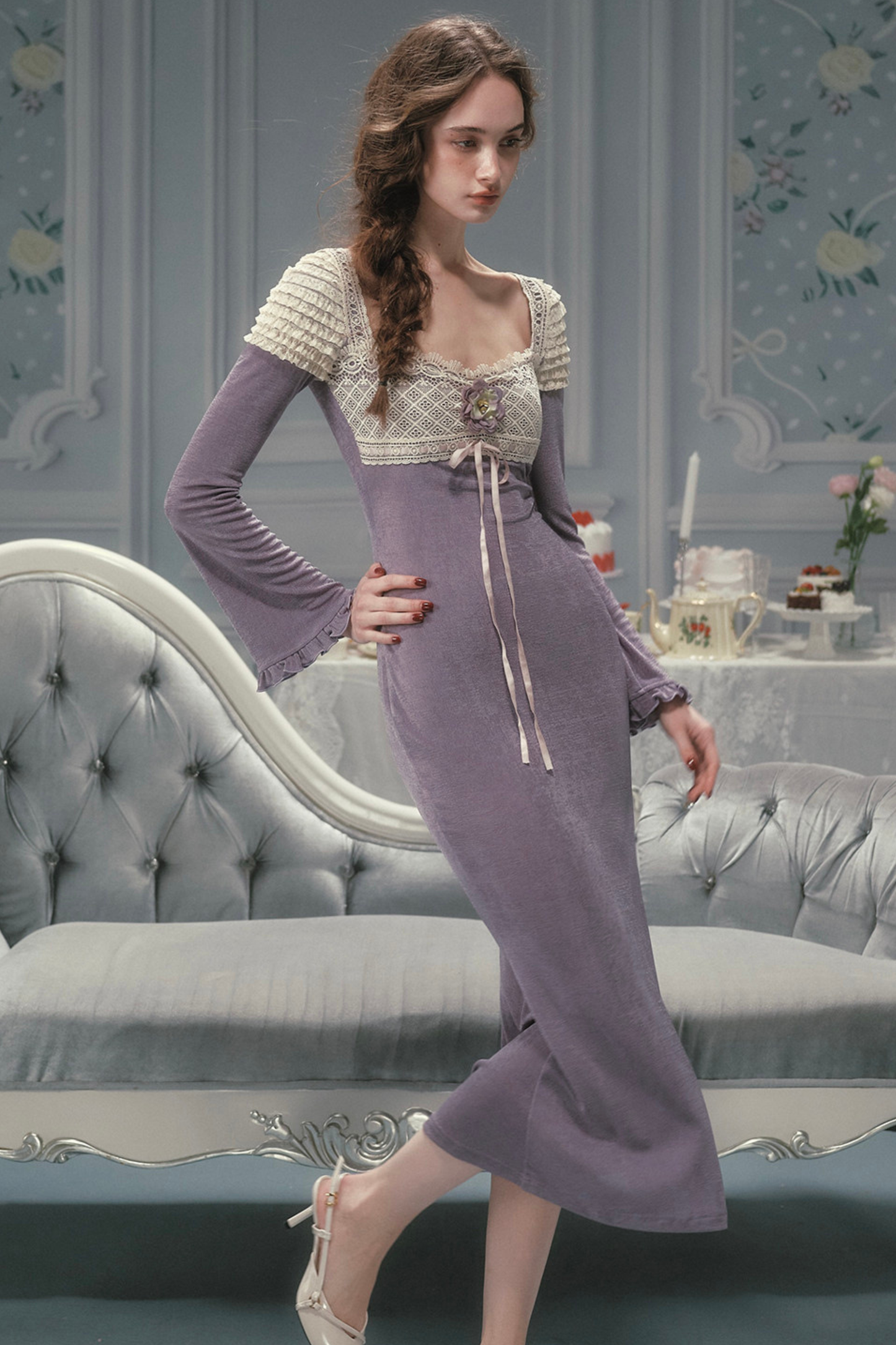 Slim Lace Long Dress