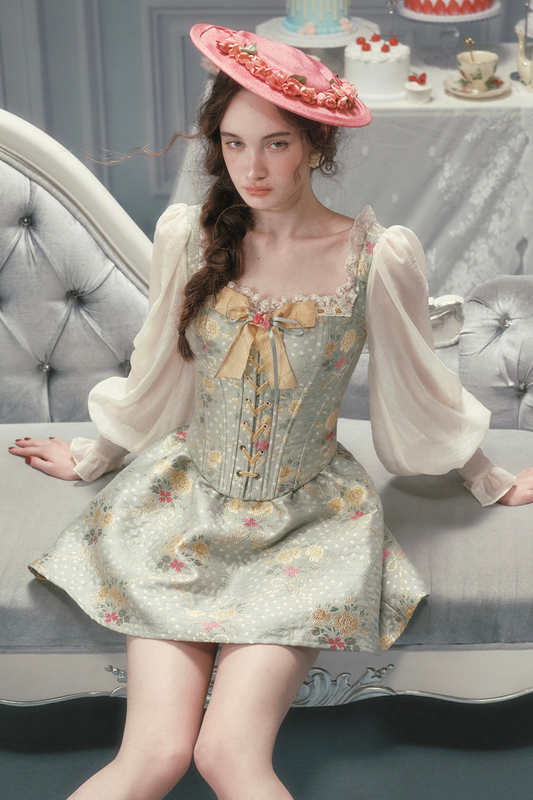 Lace Retro Fishbone Dress