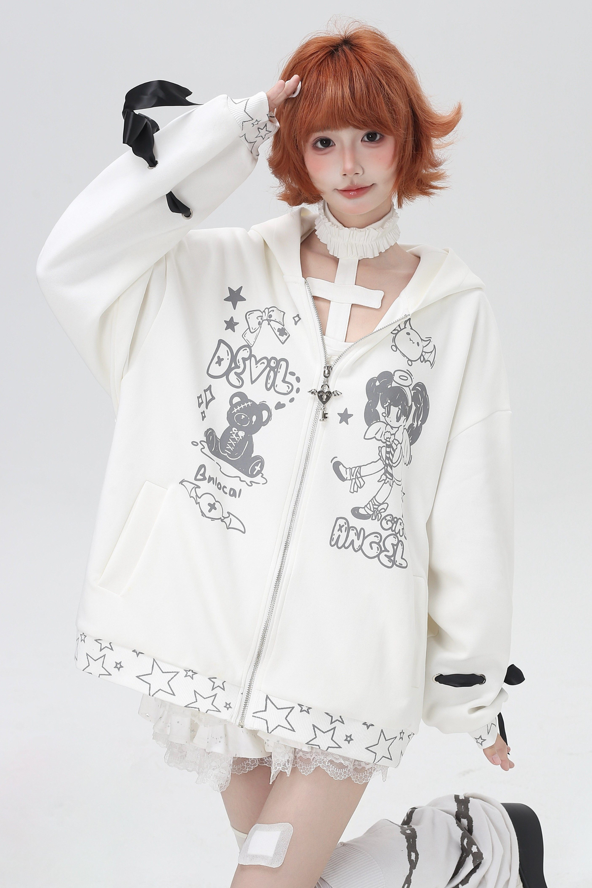 Devil Girl 3D Wings Hooded Jacket