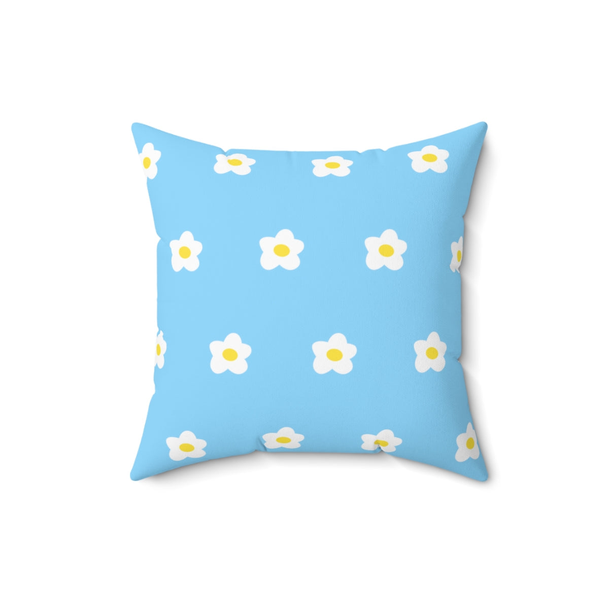 Soft Girly Flowers Blue Pillow