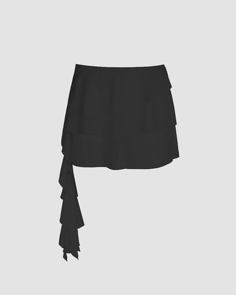 Yewborn Ruffle Layer Mini Skirt