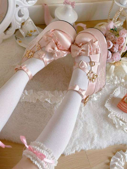 Doll-like Satin Platform Lolita Shoes