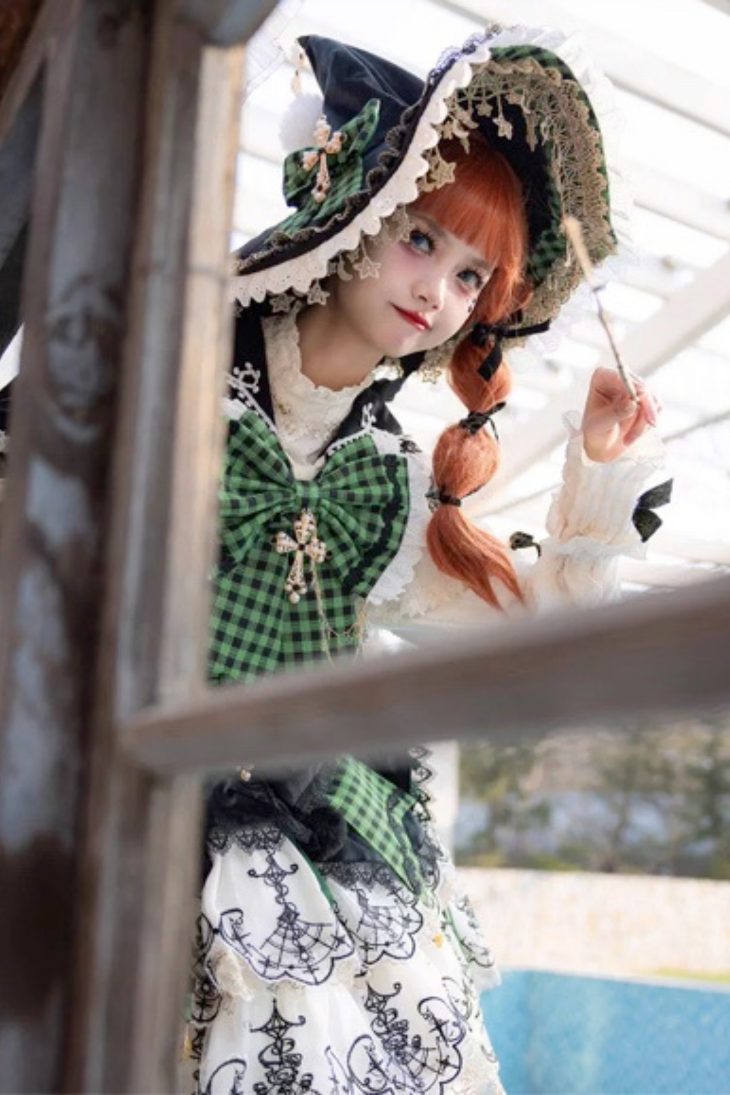 [Pre-order] Element Lolita Jumper Skirt + Inner Top + Cape + Big Ribbon + Hat
