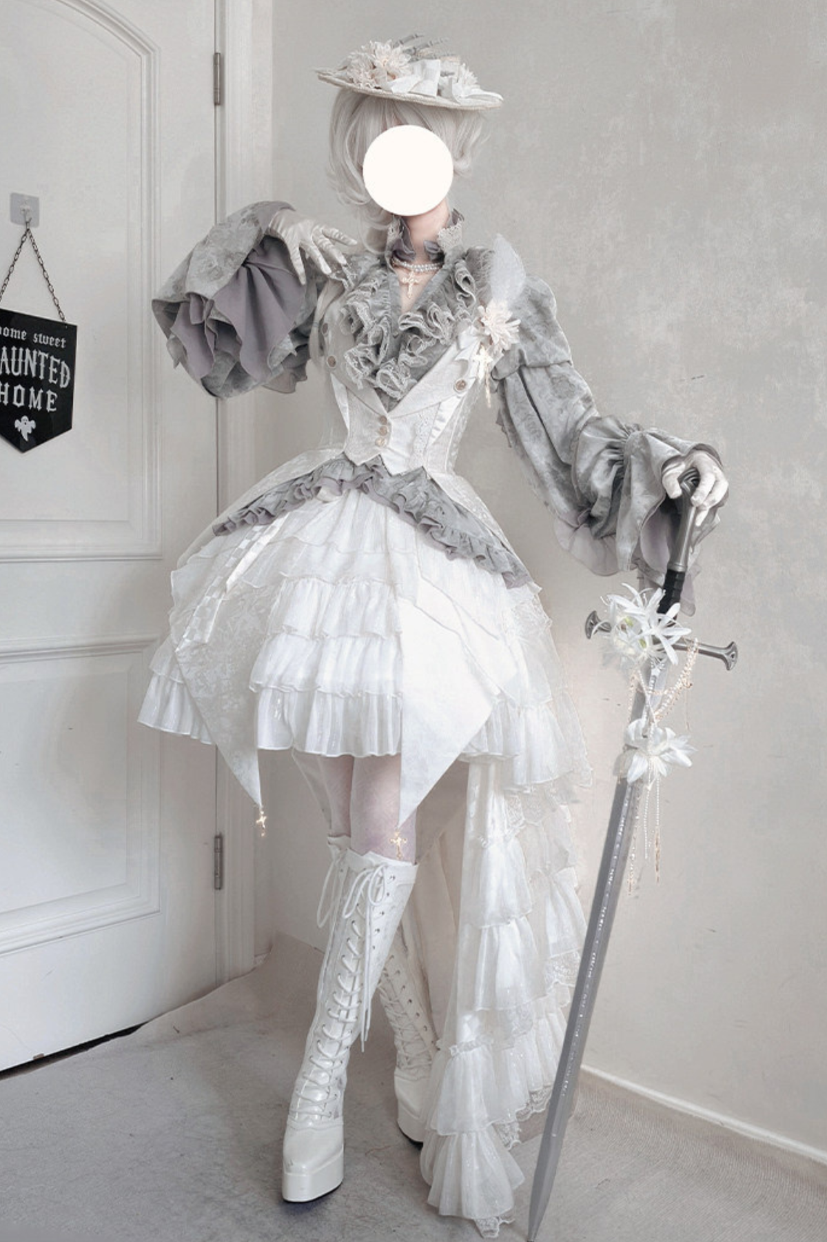 Fishbone Bustier Lolita Skirt + Shirt + Vest + Tail + Pants
