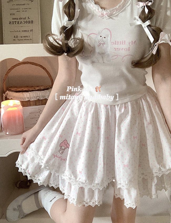 Soft Lace Cat T-shirt