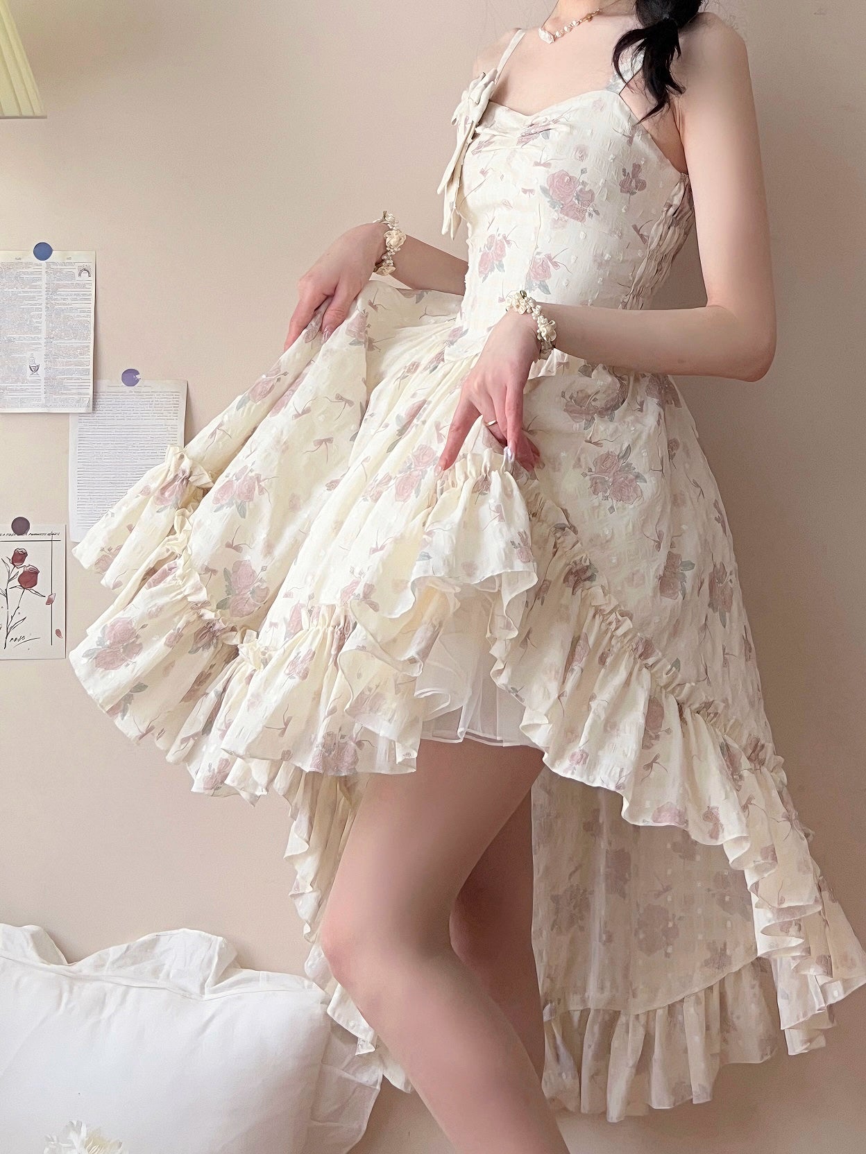 Twilight Rose Bow Floral Dress