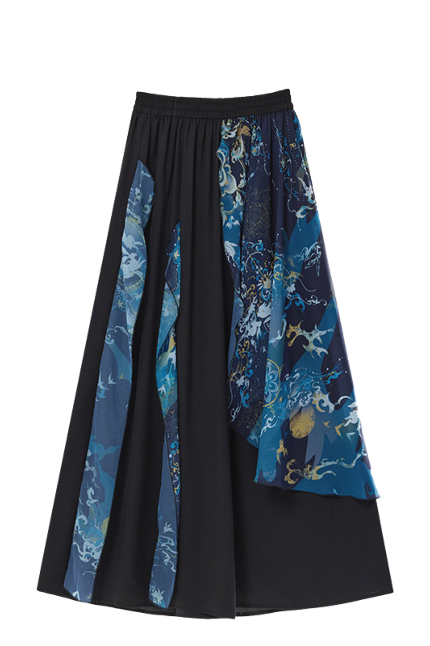 Dark China Shirt + Wide Leg Pants + Chain + Belt