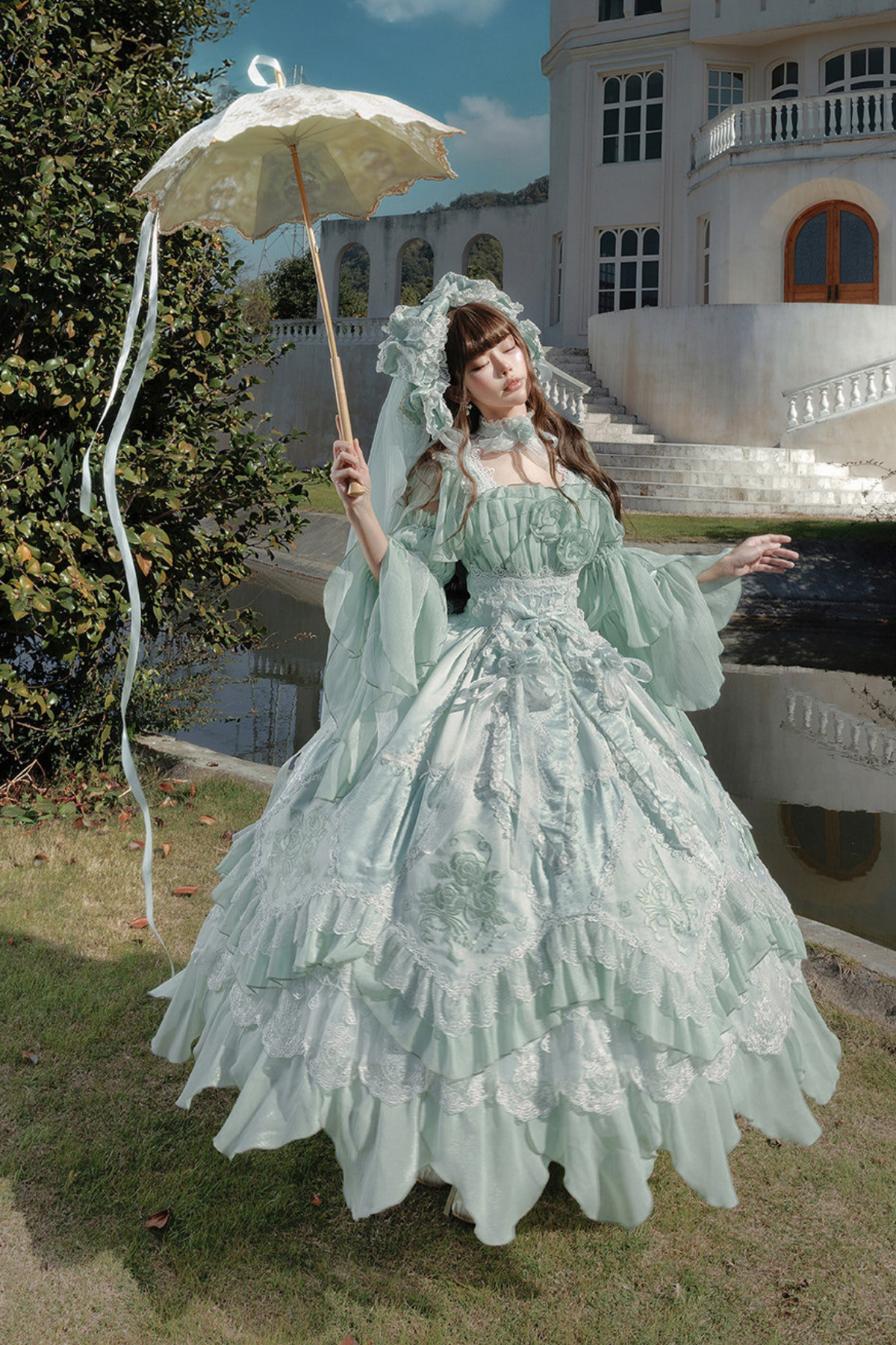 Fairy Princess Lolita Jumper Skirt + Hair Accessories + Sleeves