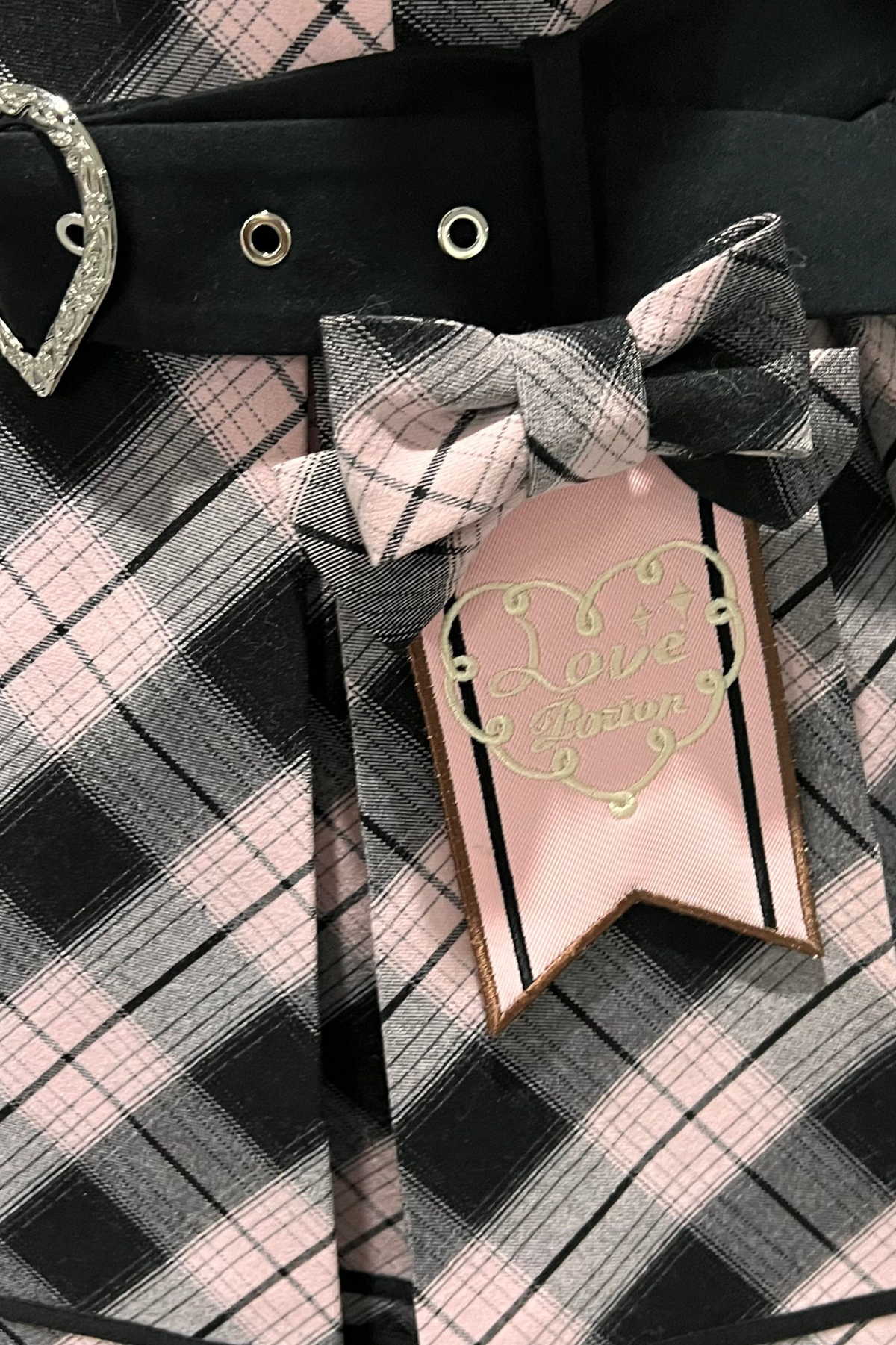 Check Sweet College Faux Two-Piece Dress + Beret