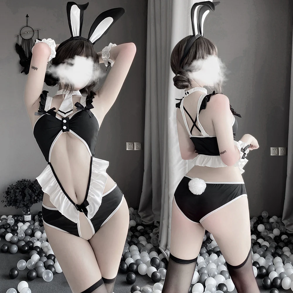 Bunny girl cosplay maid uniform suit